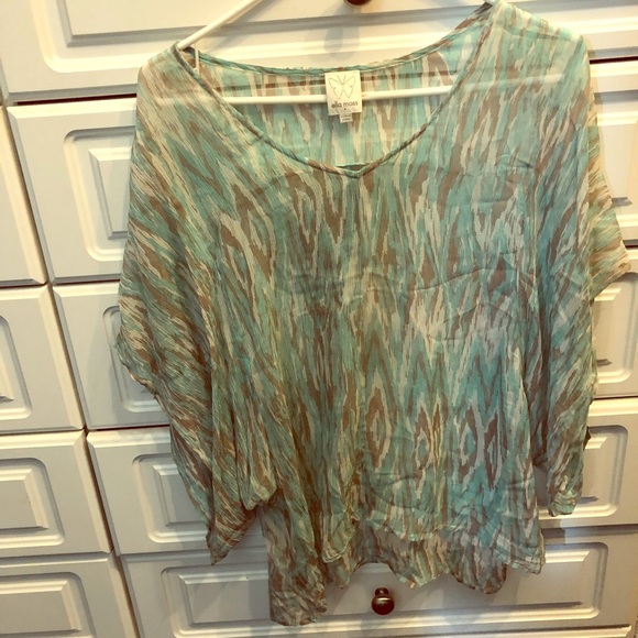 ELLA MOSS animal print  silk top - Picture 4 of 7